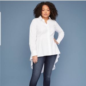 NWT Lane Bryant high-low button down shirt